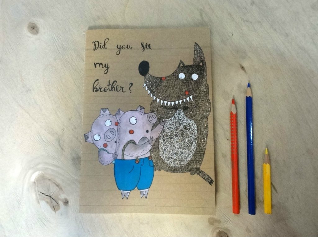 Notebook Front Cover - Three Little Pigs Custom