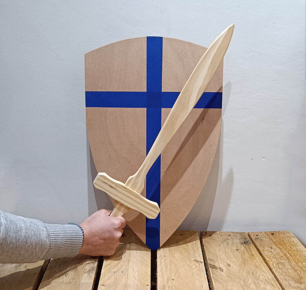 Traditional Wooden Sword and Shield Set for Kids