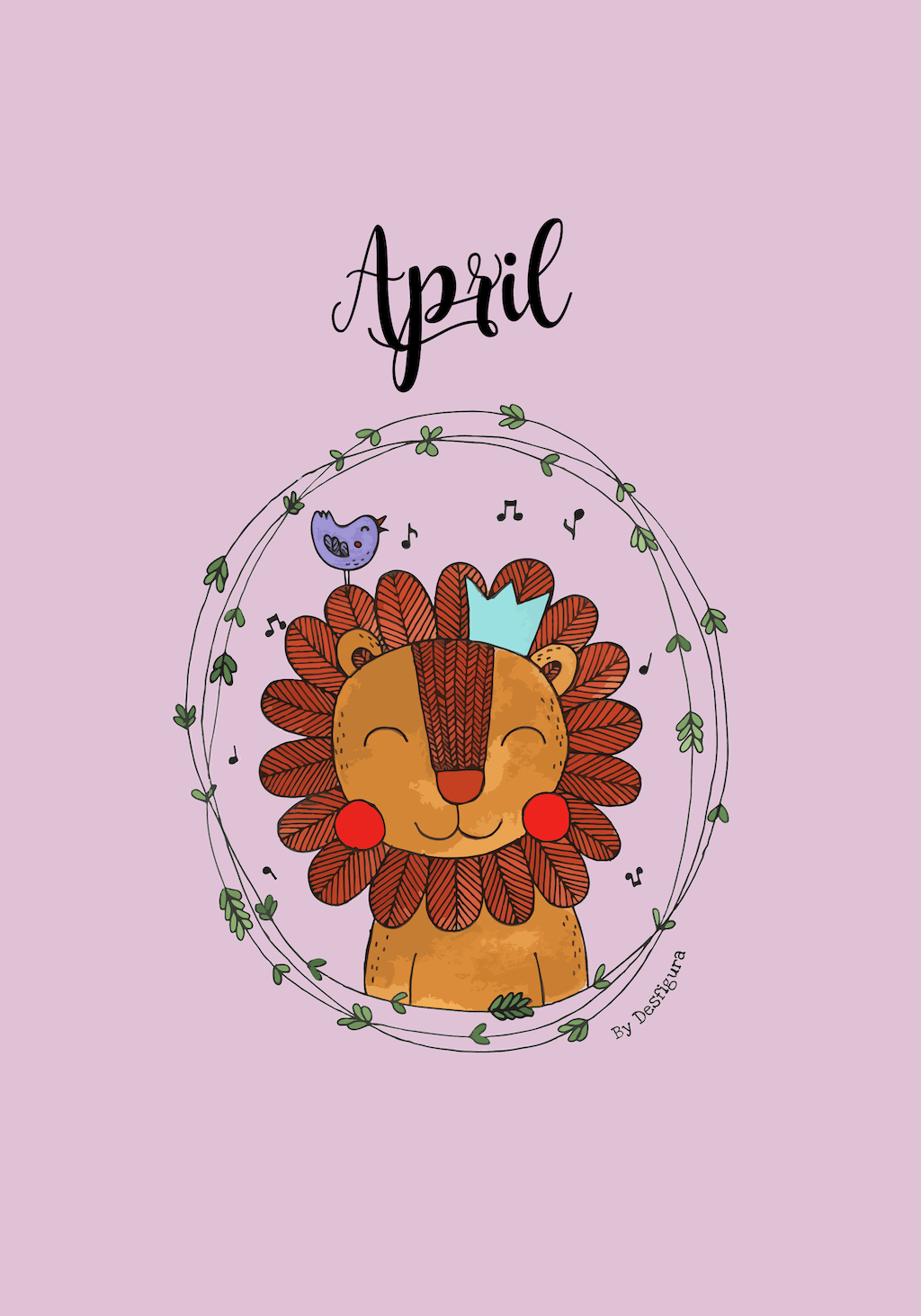 April - featuring a sweet kind lion king!