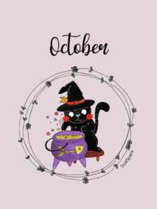 October - Halloween Black Cat