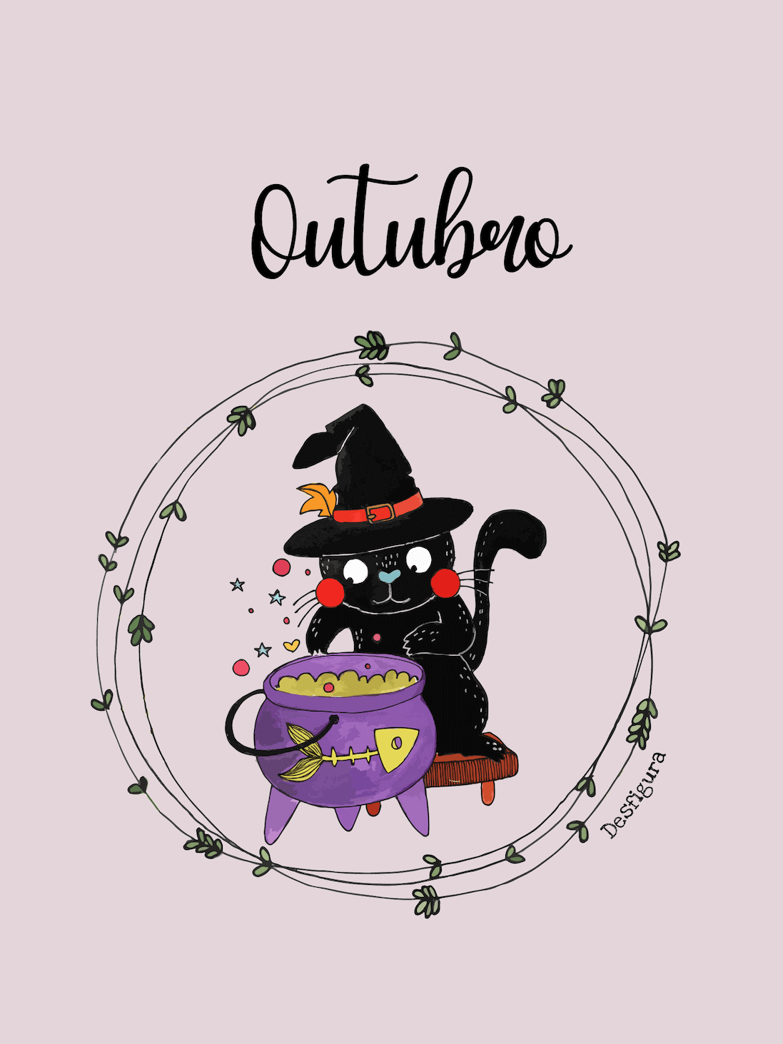 23 de outubro October - Halloween Black Cat