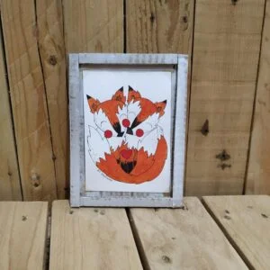 Illustration Artwork - Fox Art: Foxes in Love (15x19,5cm)